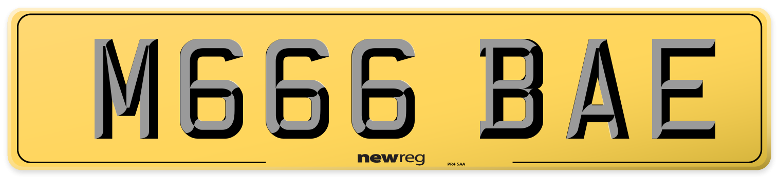 M666 BAE Rear Number Plate