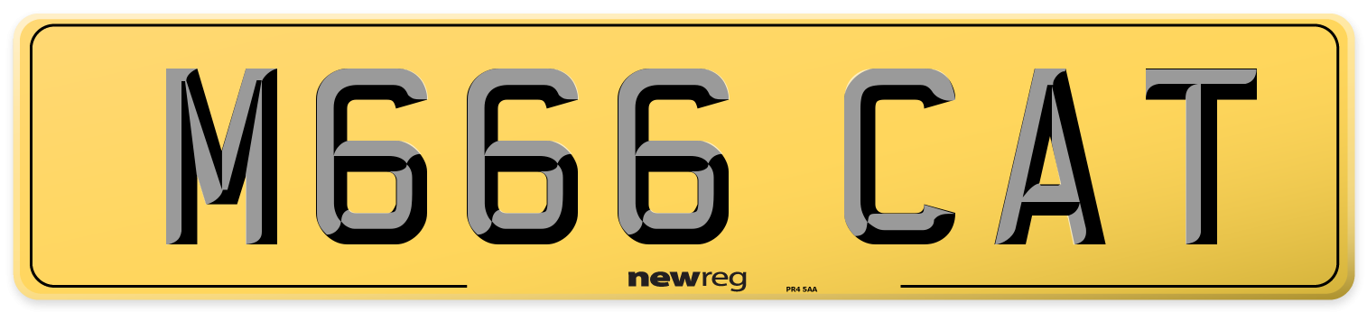 M666 CAT Rear Number Plate
