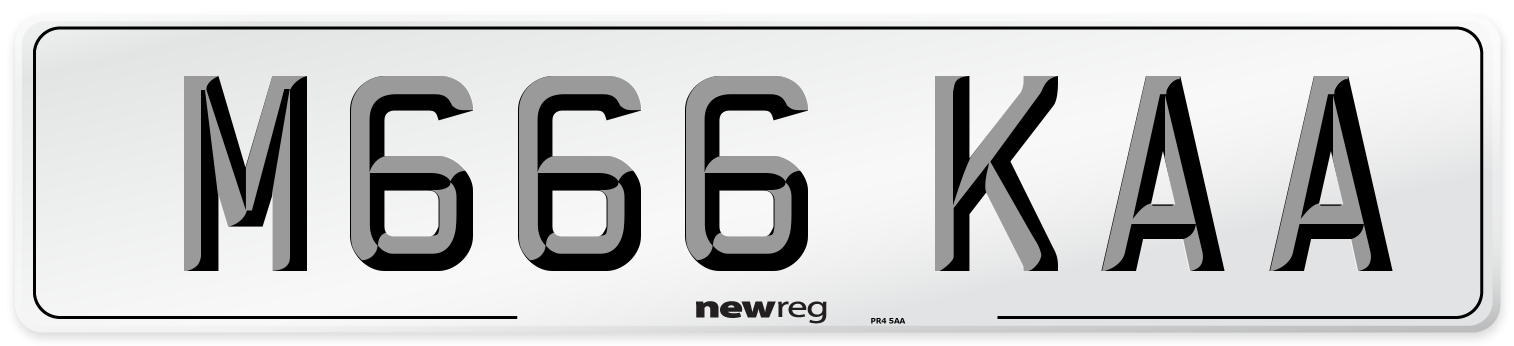 M666 KAA Front Number Plate