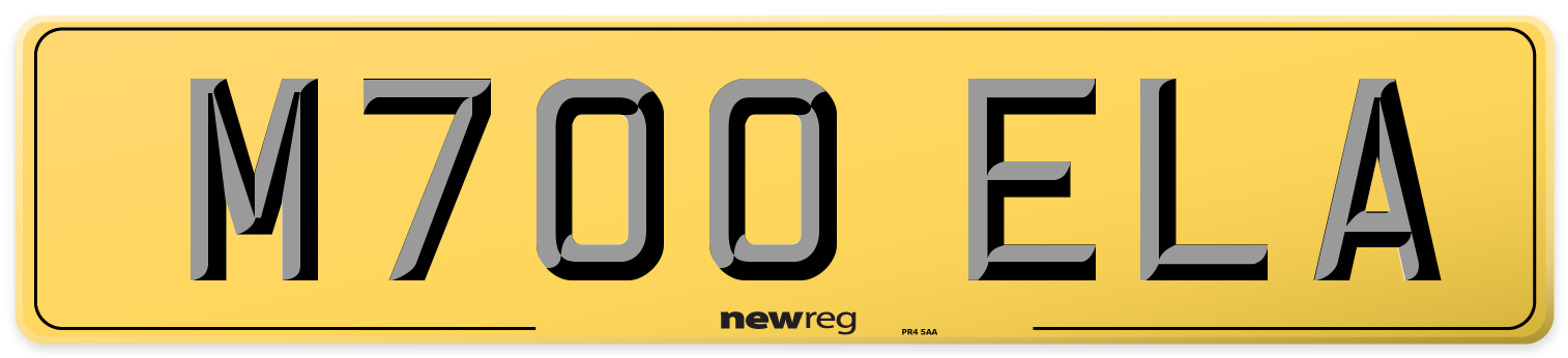 M700 ELA Rear Number Plate