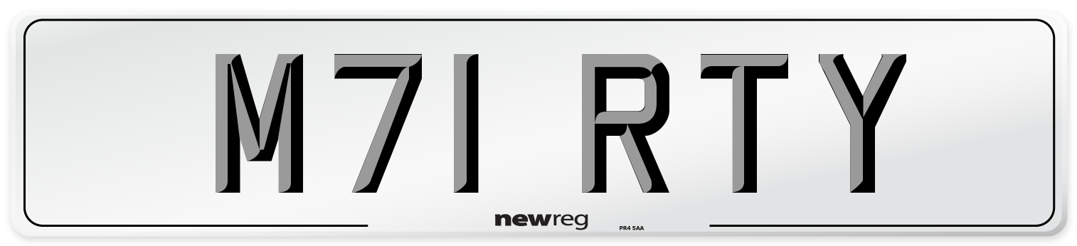 M71 RTY Front Number Plate