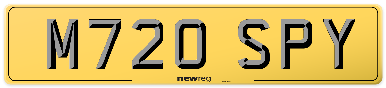 M720 SPY Rear Number Plate