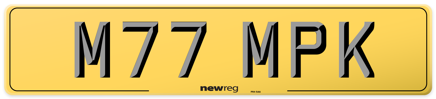 M77 MPK Rear Number Plate