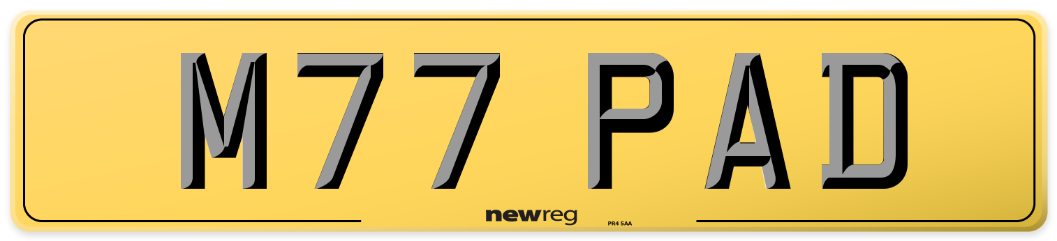 M77 PAD Rear Number Plate