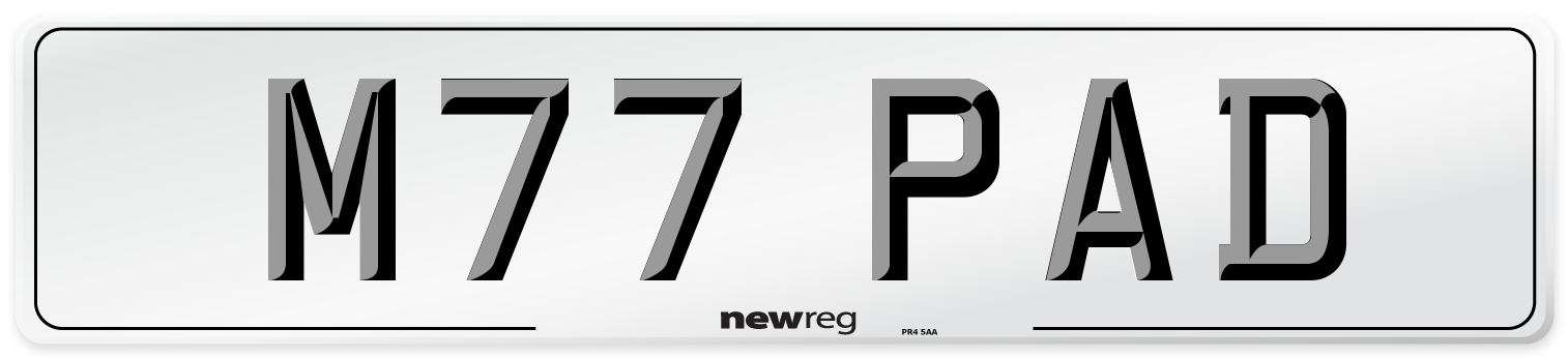M77 PAD Front Number Plate