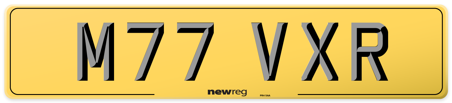 M77 VXR Rear Number Plate