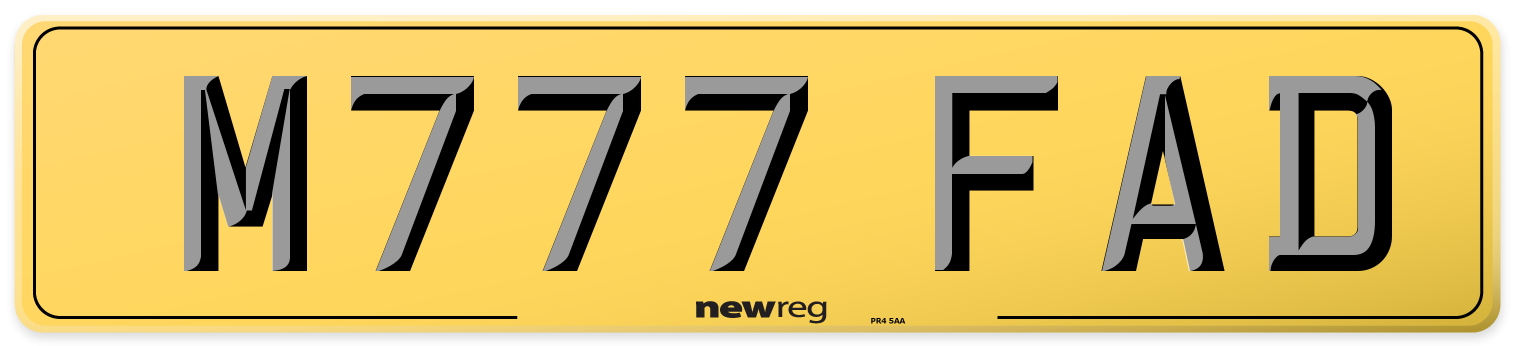 M777 FAD Rear Number Plate