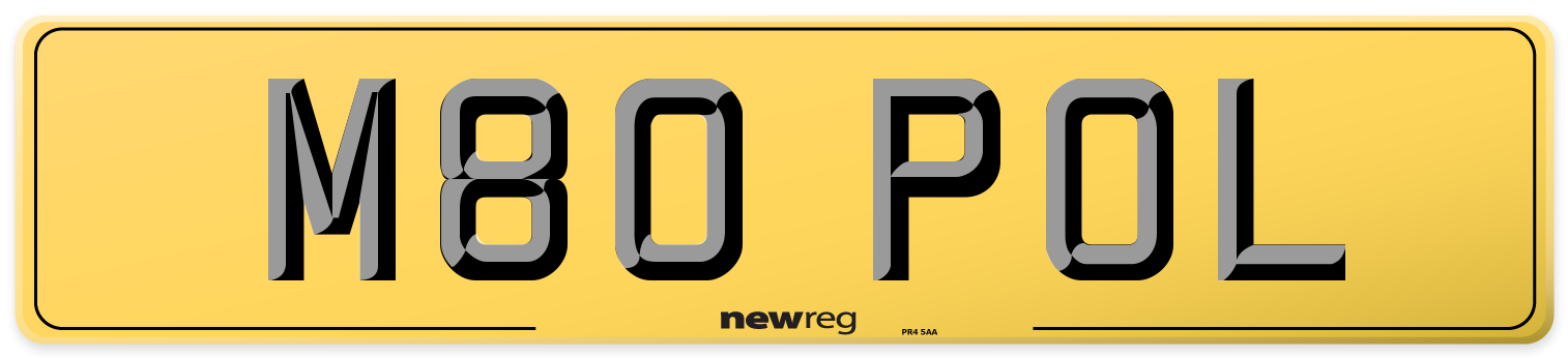 M80 POL Rear Number Plate