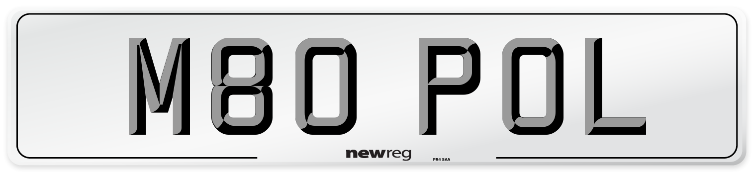M80 POL Front Number Plate