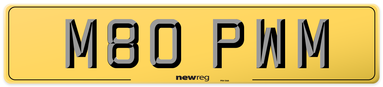 M80 PWM Rear Number Plate