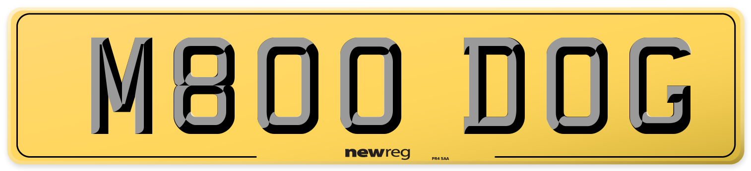 M800 DOG Rear Number Plate