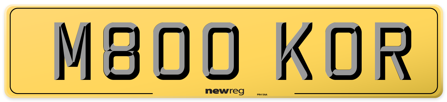 M800 KOR Rear Number Plate