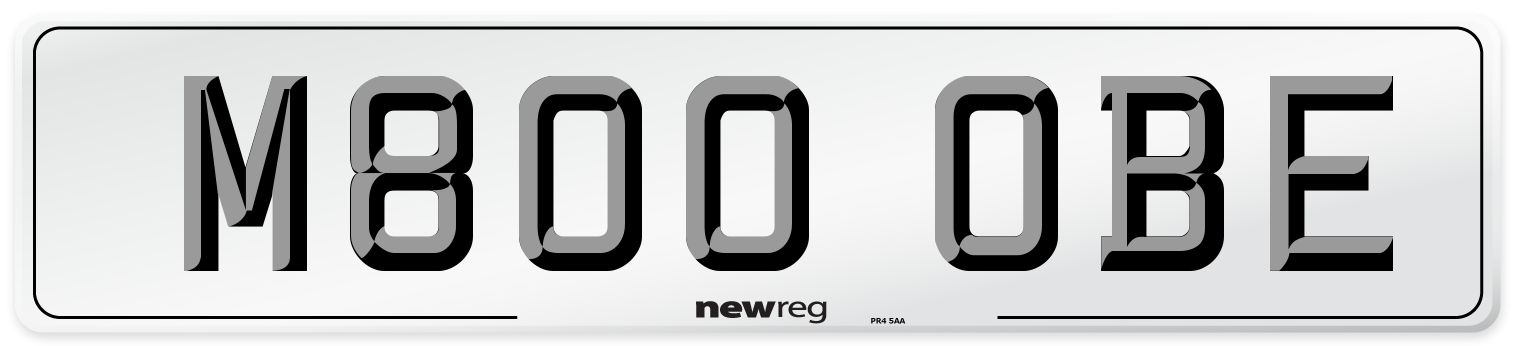M800 OBE Front Number Plate