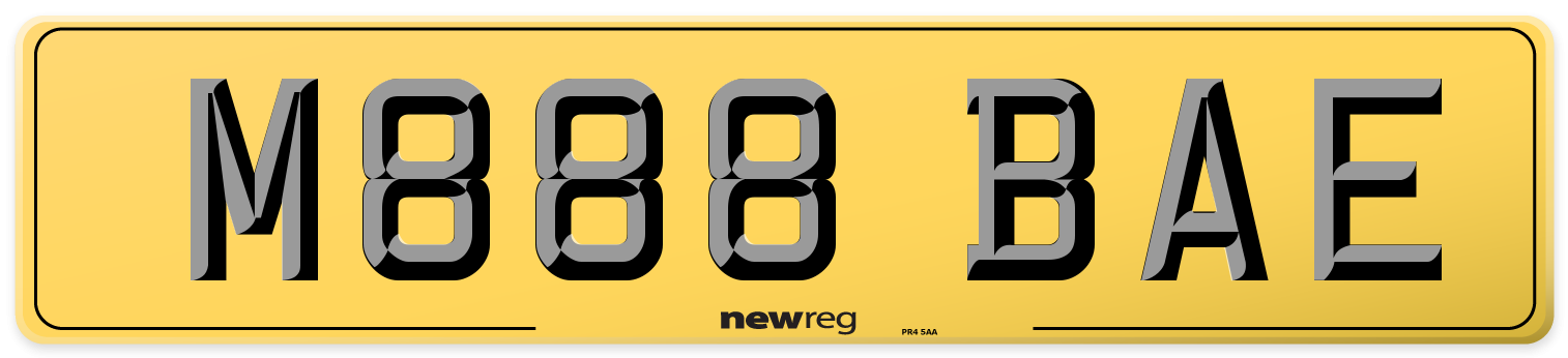 M888 BAE Rear Number Plate