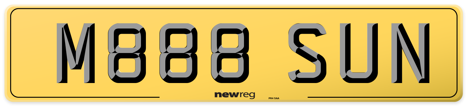 M888 SUN Rear Number Plate