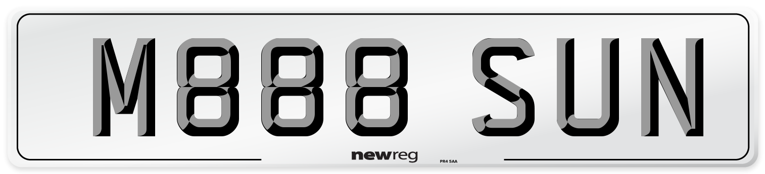 M888 SUN Front Number Plate
