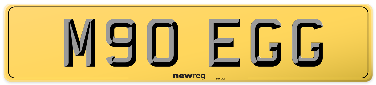 M90 EGG Rear Number Plate