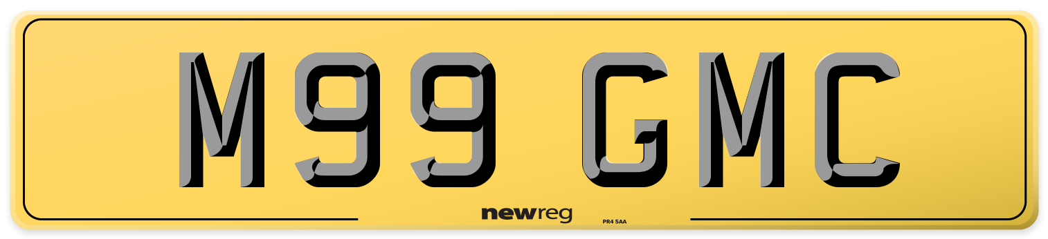 M99 GMC Rear Number Plate