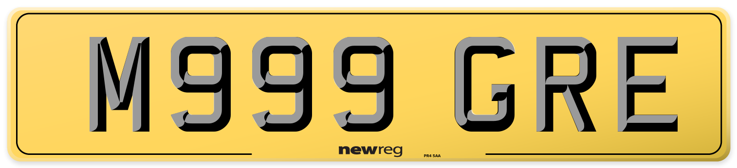 M999 GRE Rear Number Plate