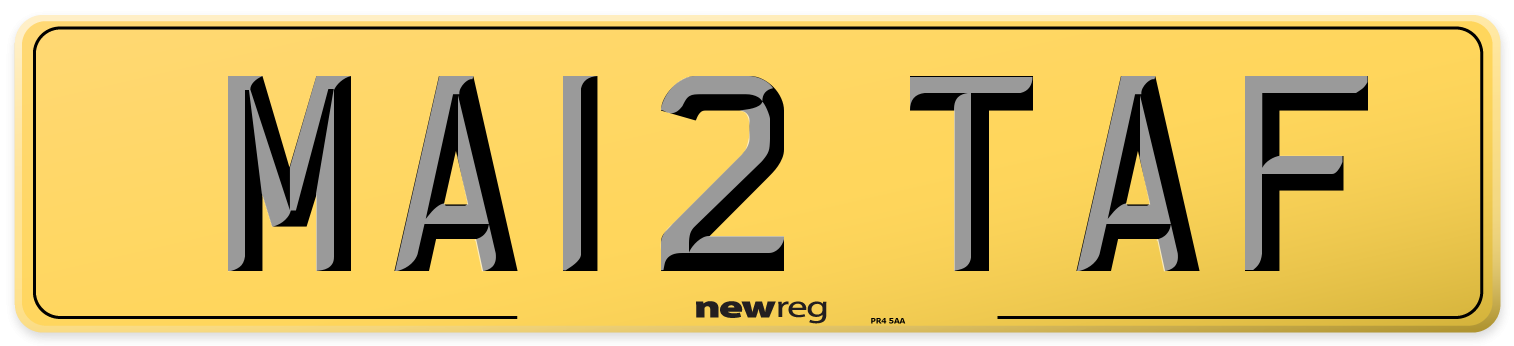 MA12 TAF Rear Number Plate