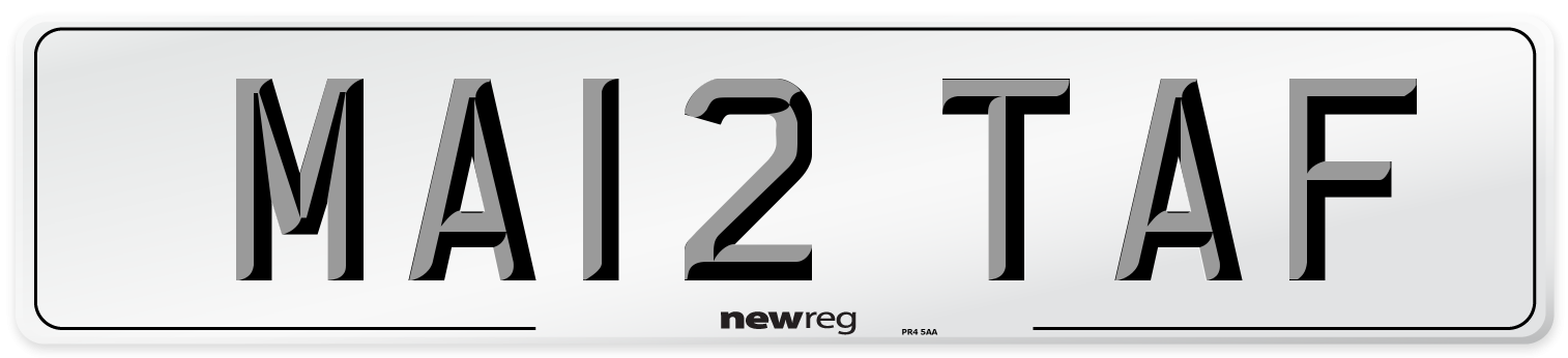 MA12 TAF Front Number Plate