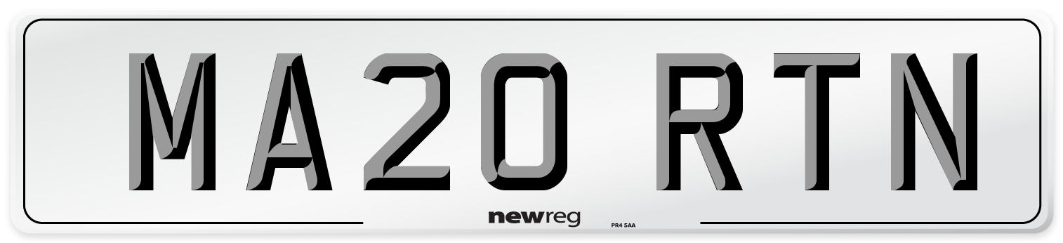MA20 RTN Front Number Plate