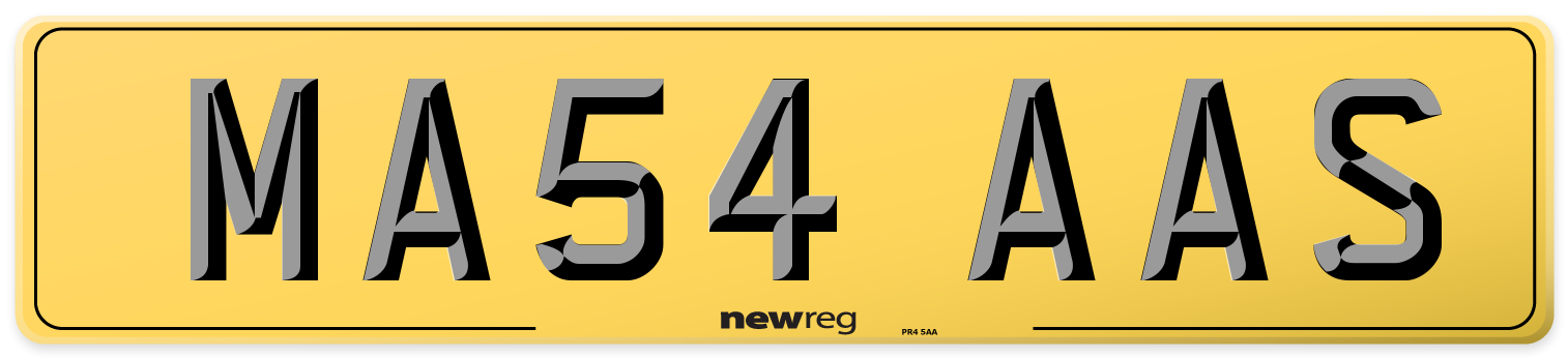 MA54 AAS Rear Number Plate