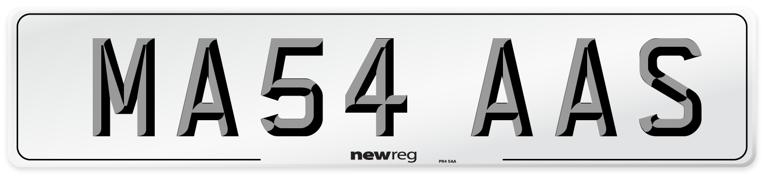 MA54 AAS Front Number Plate
