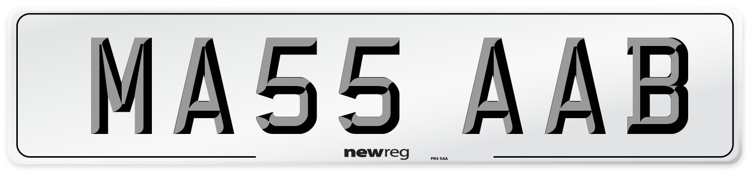 MA55 AAB Front Number Plate