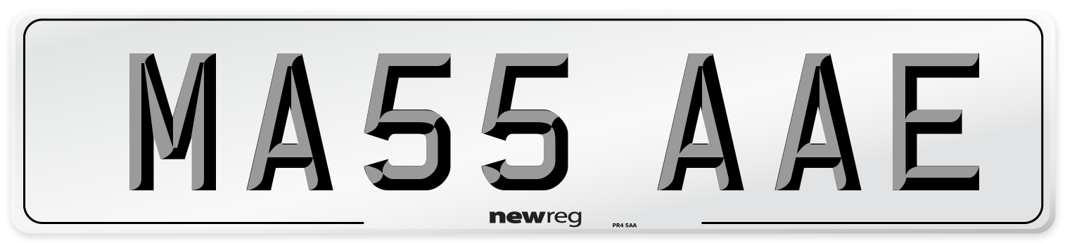 MA55 AAE Front Number Plate