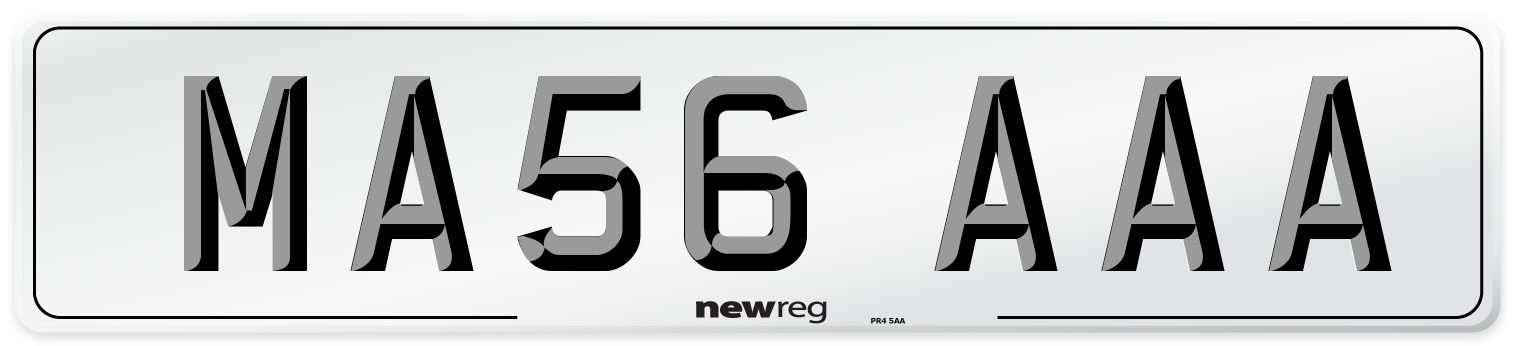 MA56 AAA Front Number Plate