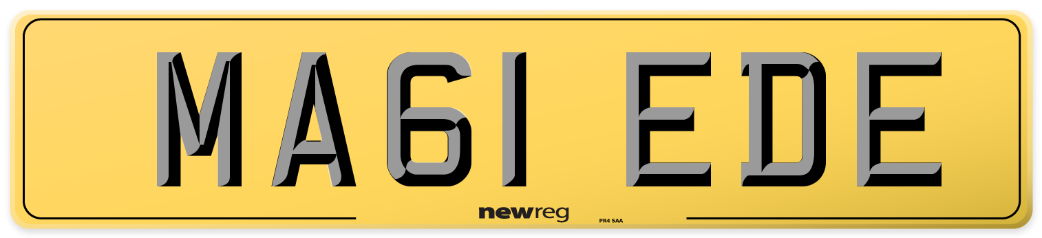 MA61 EDE Rear Number Plate