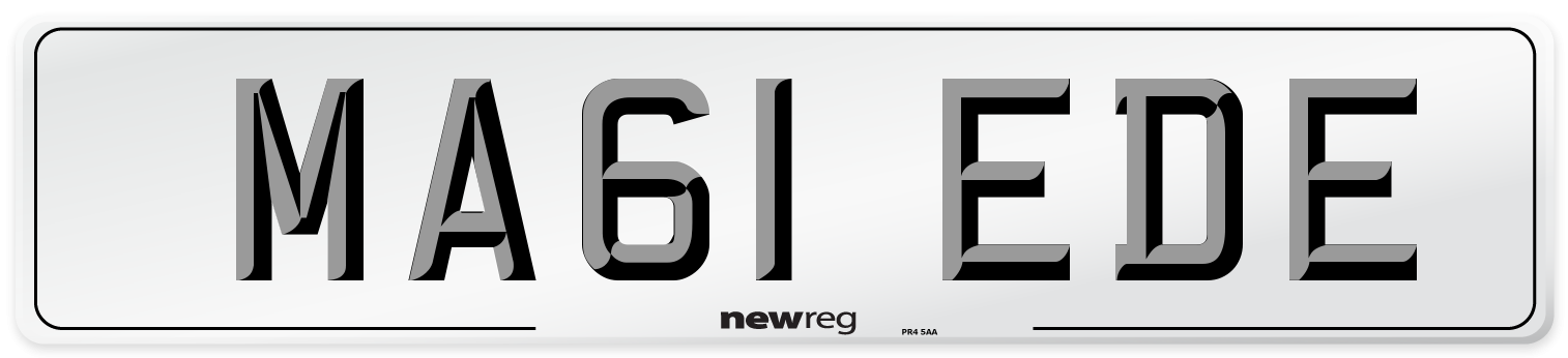 MA61 EDE Front Number Plate