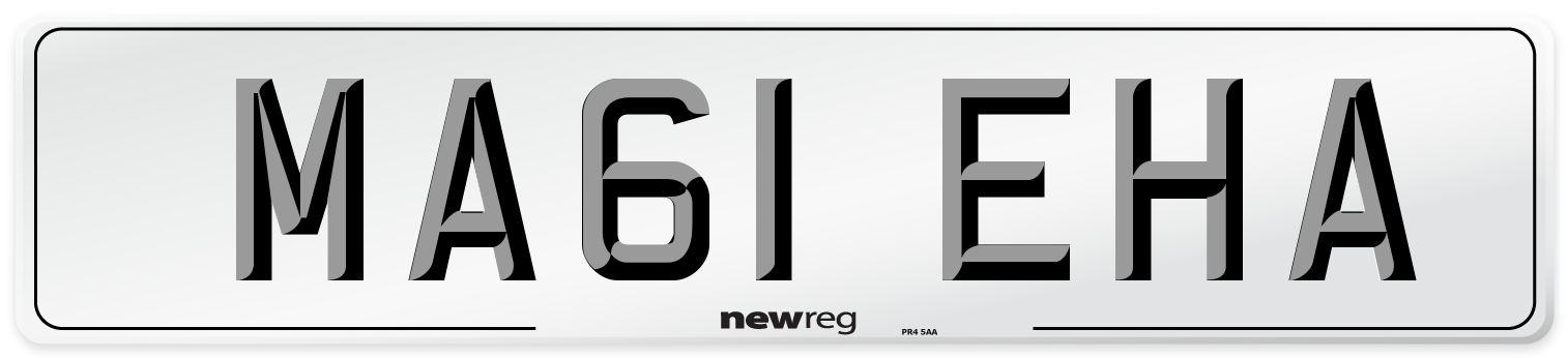 MA61 EHA Front Number Plate