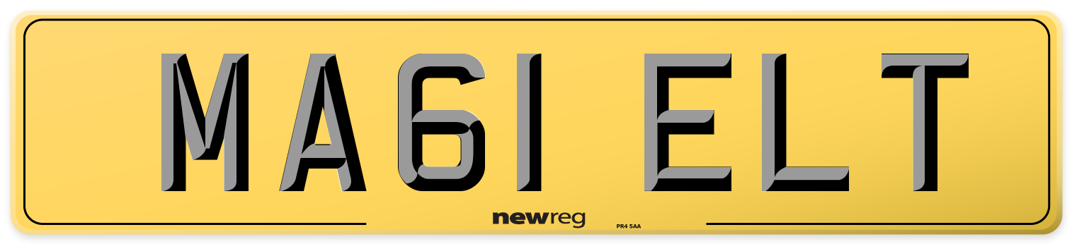 MA61 ELT Rear Number Plate