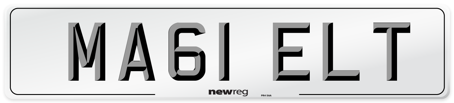 MA61 ELT Front Number Plate