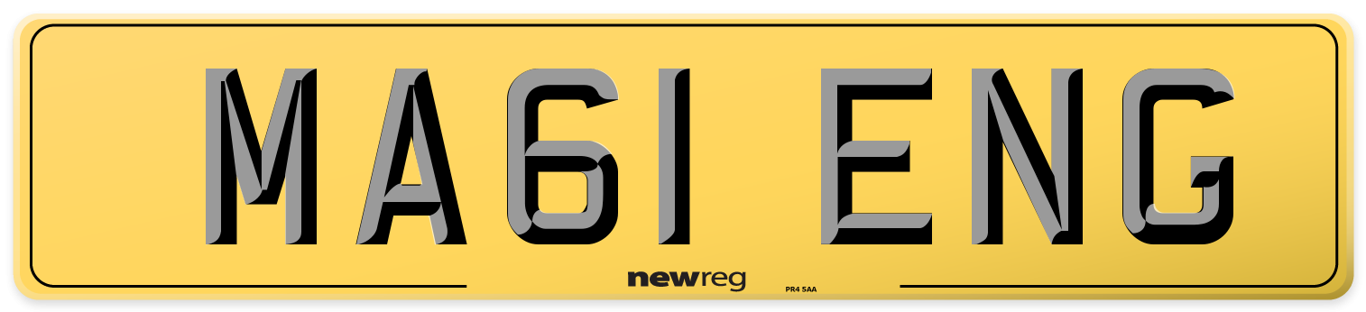 MA61 ENG Rear Number Plate