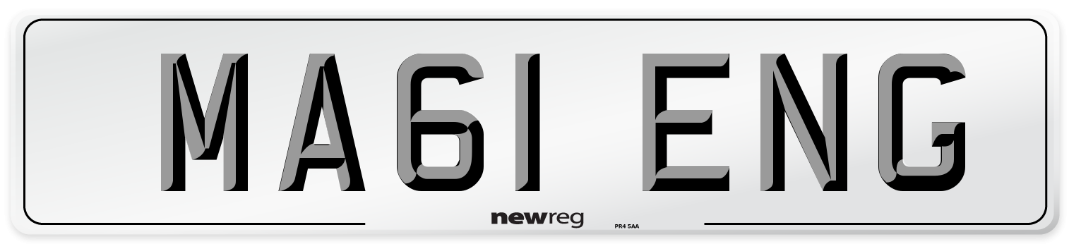 MA61 ENG Front Number Plate