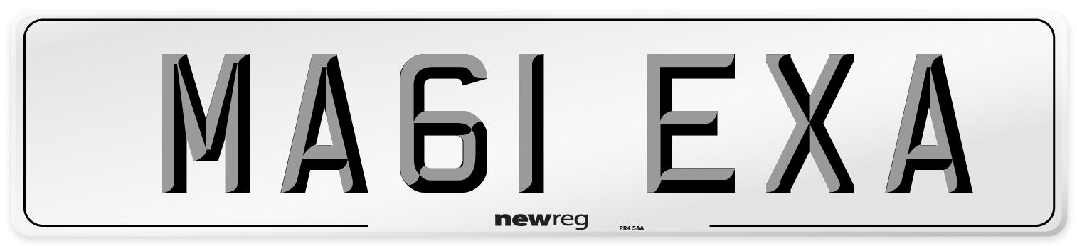 MA61 EXA Front Number Plate
