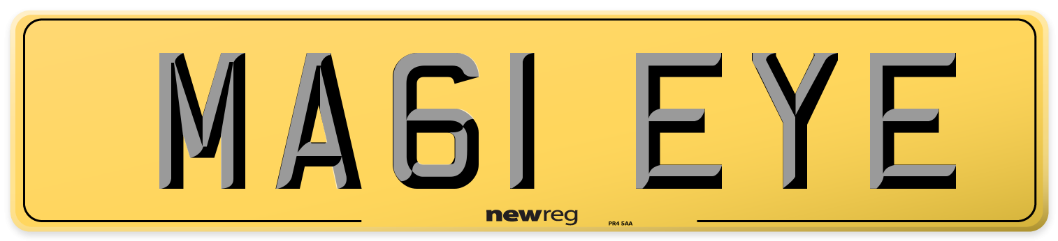 MA61 EYE Rear Number Plate