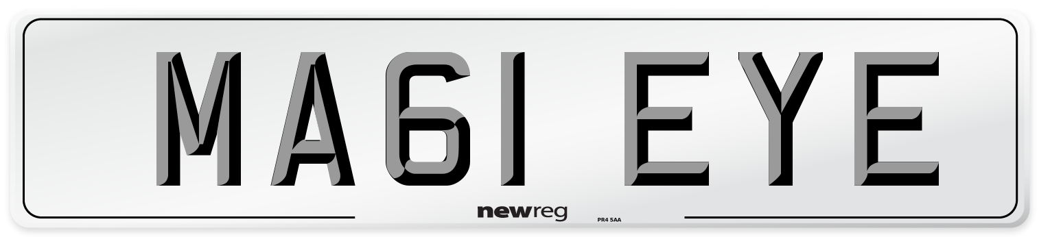MA61 EYE Front Number Plate