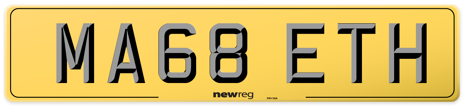 MA68 ETH Rear Number Plate