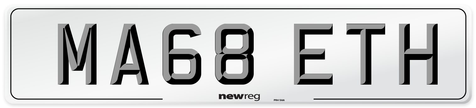 MA68 ETH Front Number Plate