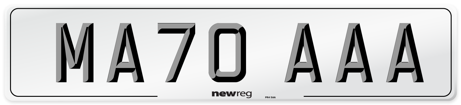 MA70 AAA Front Number Plate