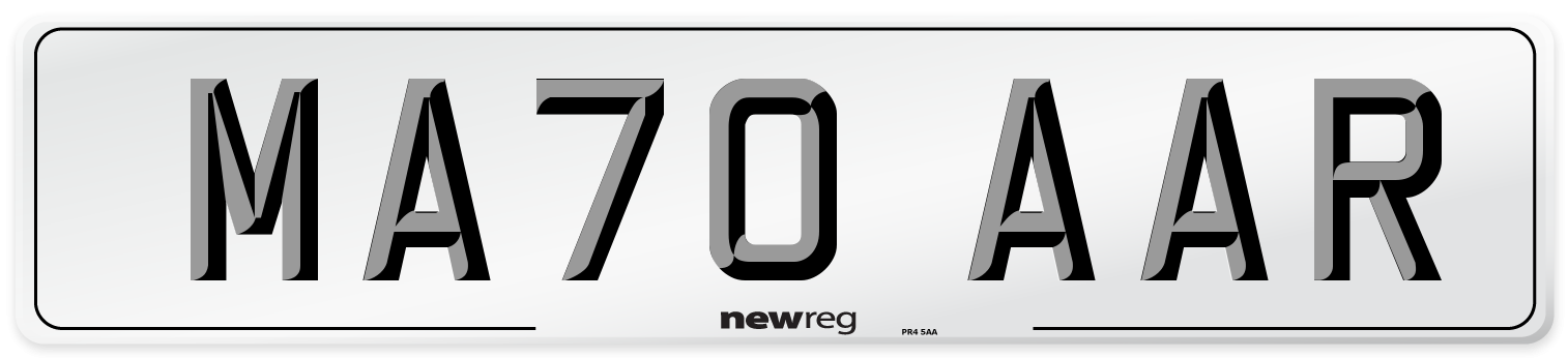 MA70 AAR Front Number Plate
