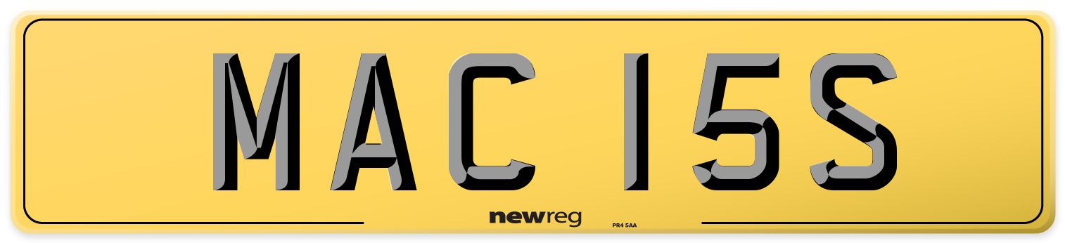 MAC 15S Rear Number Plate