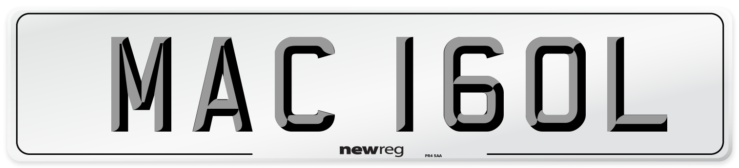 MAC 160L Front Number Plate
