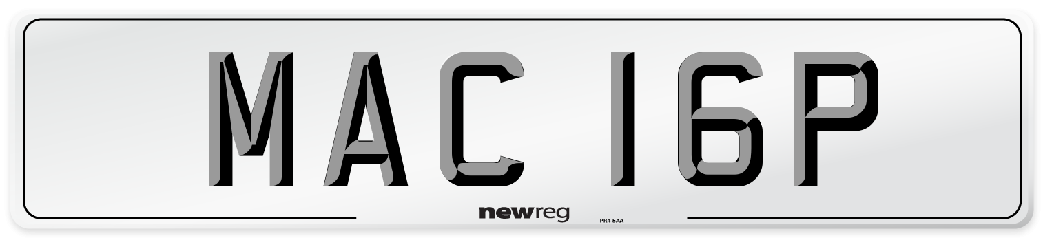 MAC 16P Front Number Plate