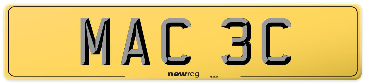 MAC 3C Rear Number Plate