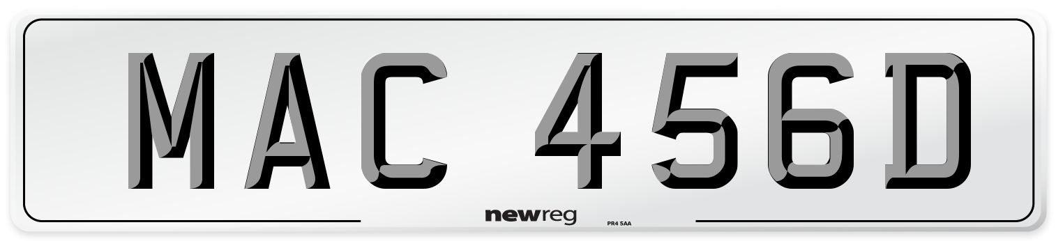 MAC 456D Front Number Plate